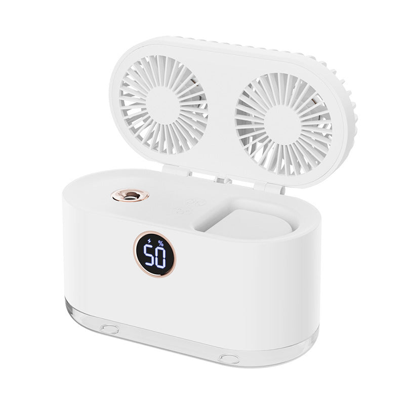 Mini Air Conditioner Fan Air Cooler USB Portable Table Top Desktop Fan Cooling with 3 Wind Speed LED Light for Home Office