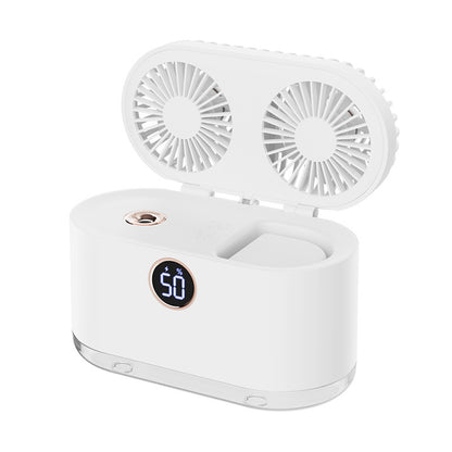 Mini Air Conditioner Fan Air Cooler USB Portable Table Top Desktop Fan Cooling with 3 Wind Speed LED Light for Home Office